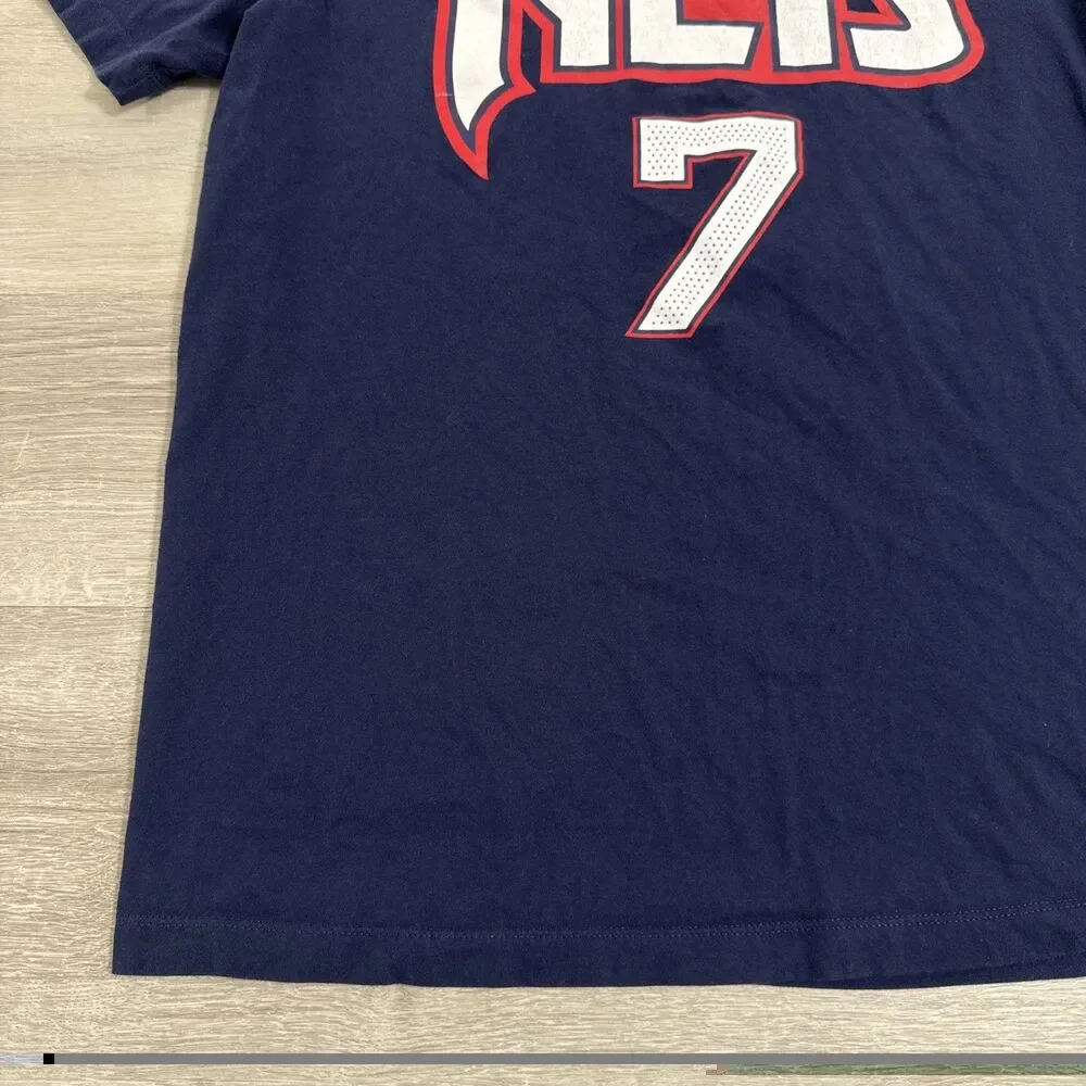 Kevin Durant Shirt Brooklyn Nets Nike Men's Blue Medium NBA #7 100% Cotton Tee